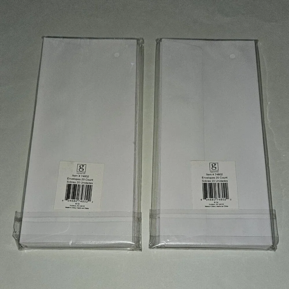NEW 5 Packs Snowflake Envelopes Christmas Letters White Silver G Squared